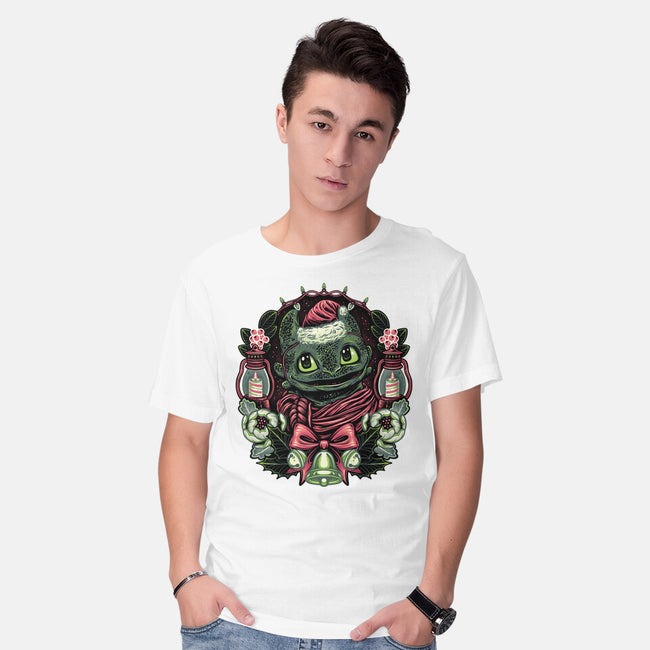 Christmas Dragon-Mens-Basic-Tee-glitchygorilla