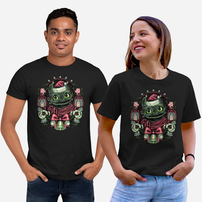 Christmas Dragon-Unisex-Basic-Tee-glitchygorilla