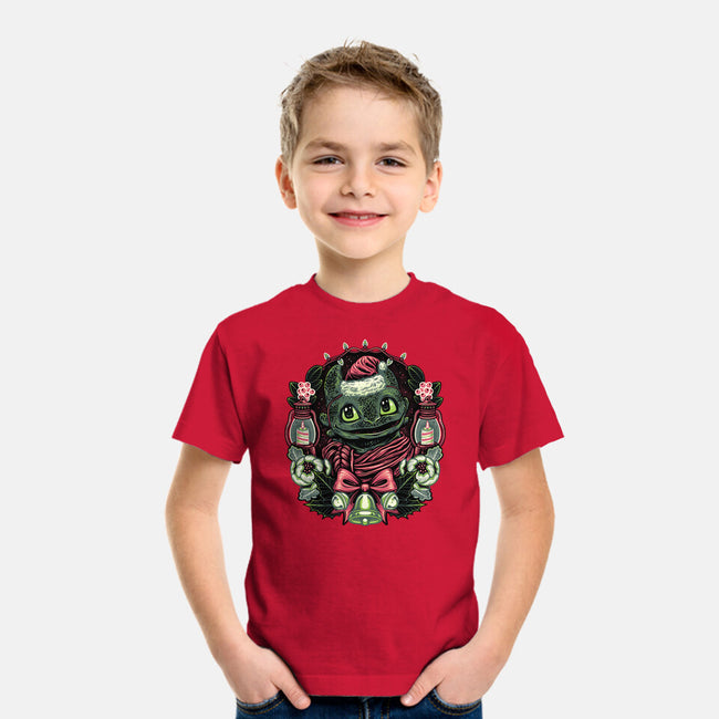 Christmas Dragon-Youth-Basic-Tee-glitchygorilla