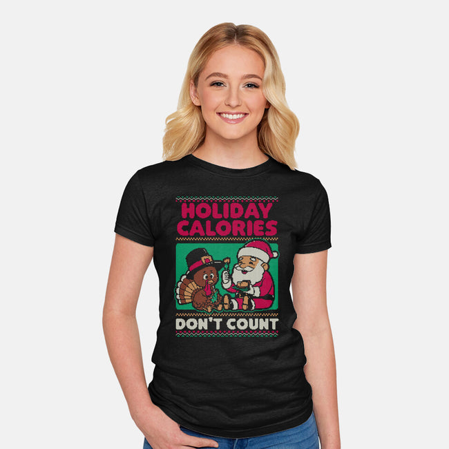 Ugly Sweater Holiday Food-Womens-Fitted-Tee-Studio Mootant
