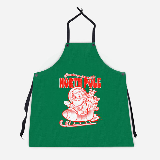 Greetings From The North Pole-Unisex-Kitchen-Apron-palmstreet