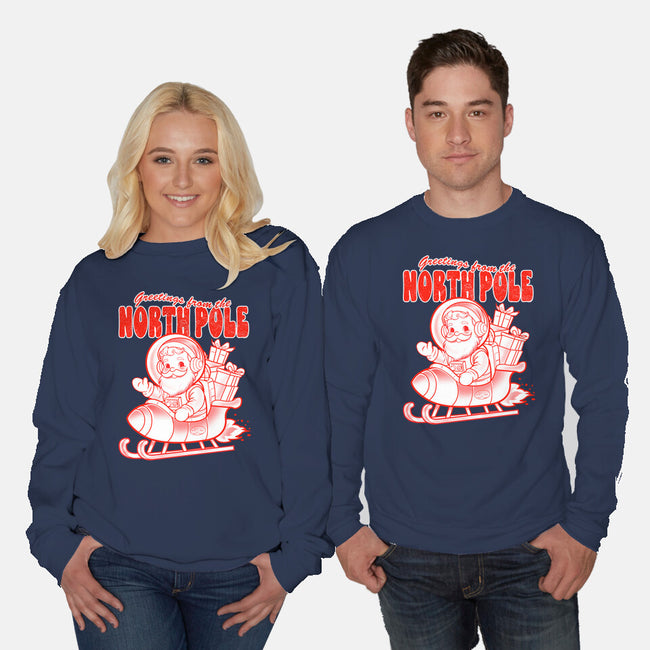 Greetings From The North Pole-Unisex-Crew Neck-Sweatshirt-palmstreet