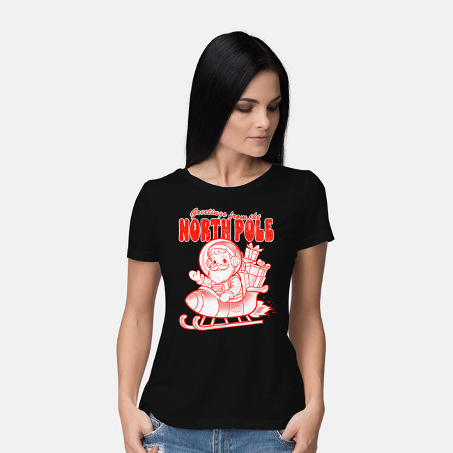 Greetings From The North Pole-Womens-Basic-Tee-palmstreet