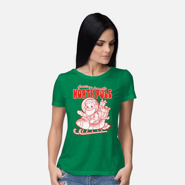Greetings From The North Pole-Womens-Basic-Tee-palmstreet
