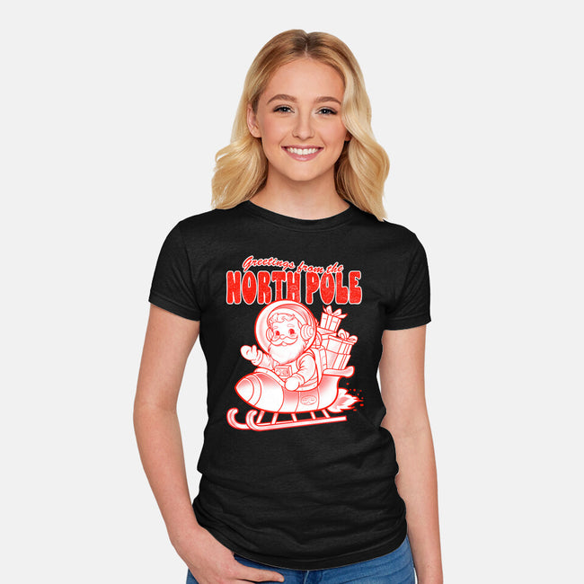 Greetings From The North Pole-Womens-Fitted-Tee-palmstreet