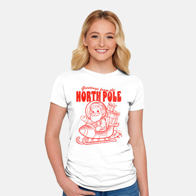 Greetings From The North Pole-Womens-Fitted-Tee-palmstreet