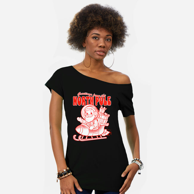 Greetings From The North Pole-Womens-Off Shoulder-Tee-palmstreet