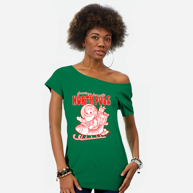 Greetings From The North Pole-Womens-Off Shoulder-Tee-palmstreet