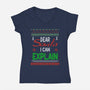 Dear Santa I Can Explain-Womens-V-Neck-Tee-fanfabio