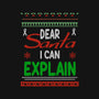 Dear Santa I Can Explain-Womens-V-Neck-Tee-fanfabio