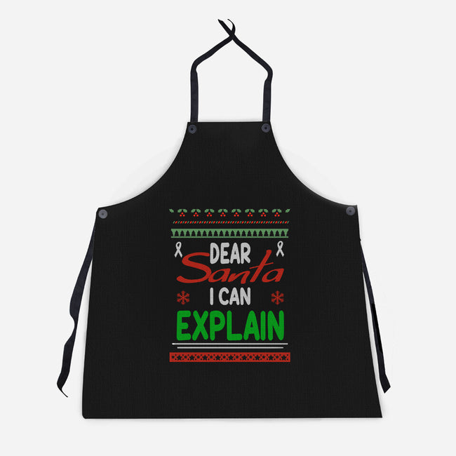 Dear Santa I Can Explain-Unisex-Kitchen-Apron-fanfabio