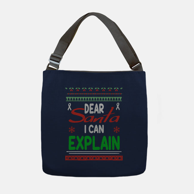 Dear Santa I Can Explain-None-Adjustable Tote-Bag-fanfabio