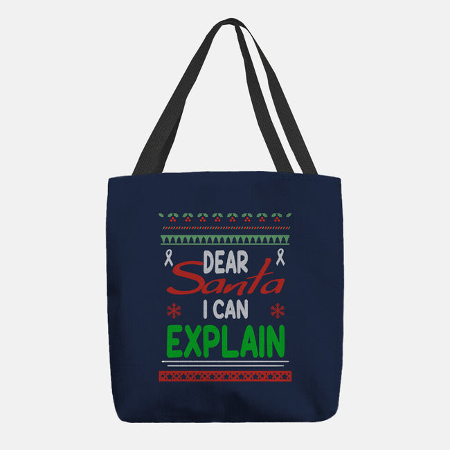 Dear Santa I Can Explain-None-Basic Tote-Bag-fanfabio