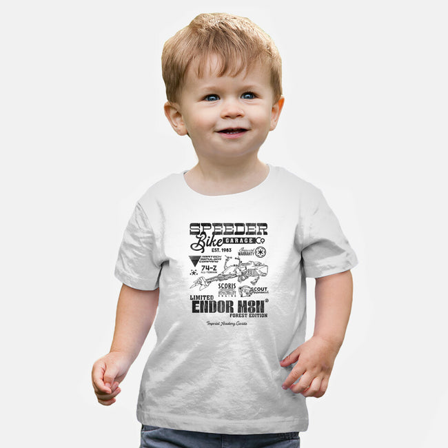 Speeder Bike Garage-Baby-Basic-Tee-Arinesart