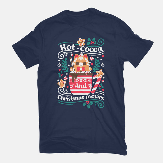 Hot Cocoa And Christmas Movies-Womens-Fitted-Tee-NemiMakeit