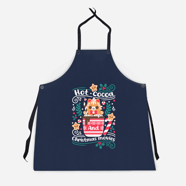 Hot Cocoa And Christmas Movies-Unisex-Kitchen-Apron-NemiMakeit