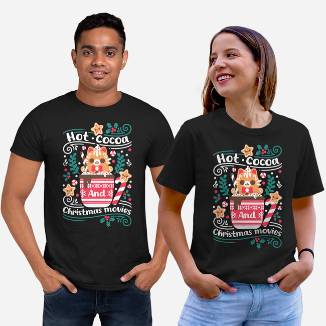 Hot Cocoa And Christmas Movies-Unisex-Basic-Tee-NemiMakeit