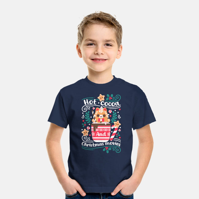 Hot Cocoa And Christmas Movies-Youth-Basic-Tee-NemiMakeit