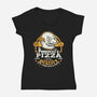 Mr. Panucci's Pizza-Womens-V-Neck-Tee-SuperEdu