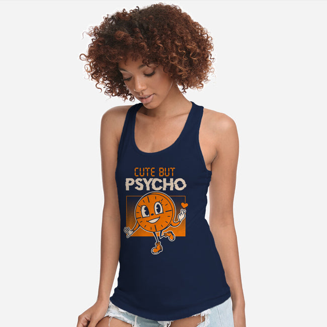 Cute But Psycho Miss Minutes-Womens-Racerback-Tank-tobefonseca