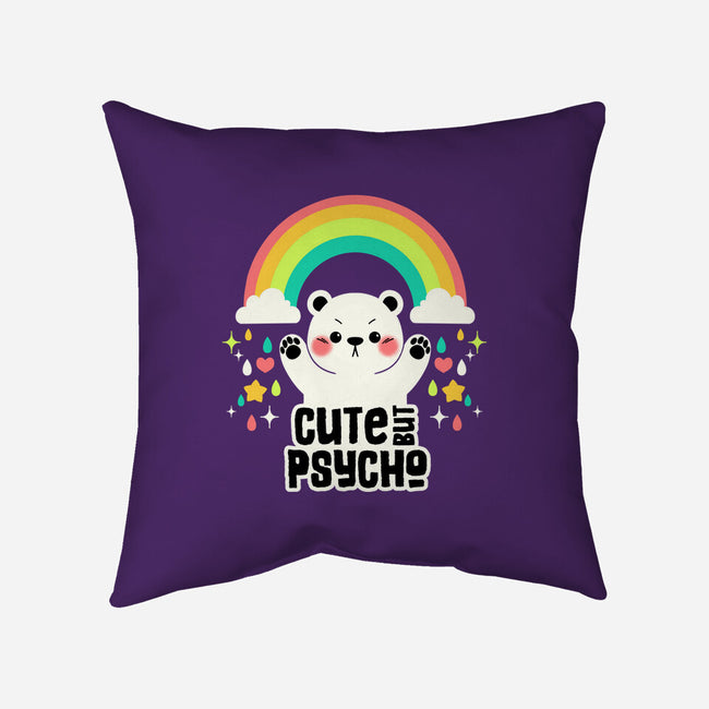 Cute But Psycho Bear-None-Removable Cover w Insert-Throw Pillow-tobefonseca