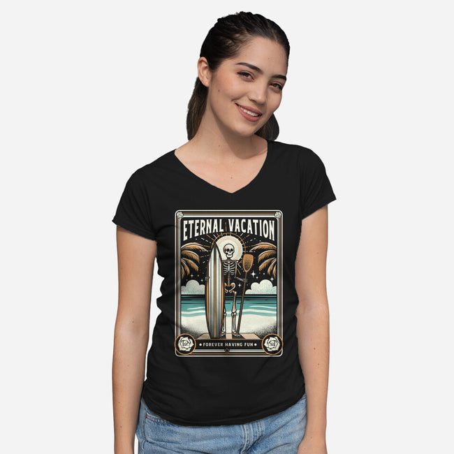 Forever Vacation-Womens-V-Neck-Tee-tobefonseca