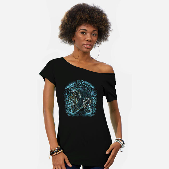 Starry Faun-Womens-Off Shoulder-Tee-zascanauta