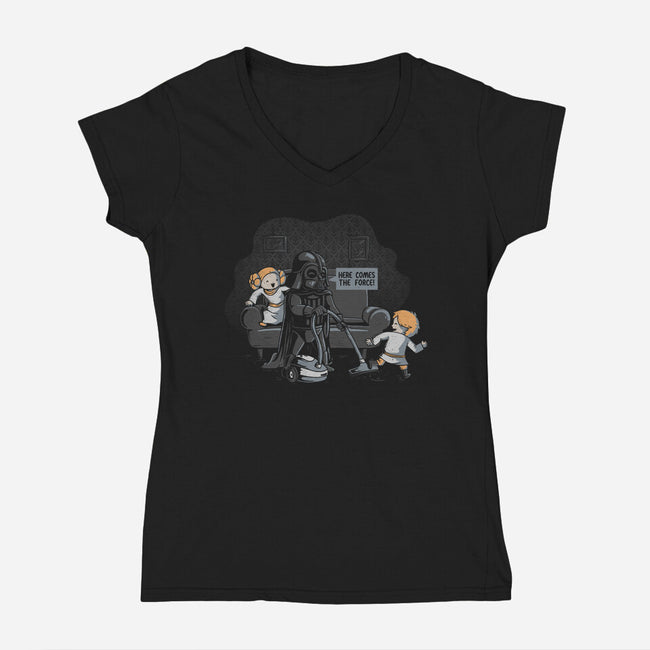 Daddy Vader-Womens-V-Neck-Tee-yumie