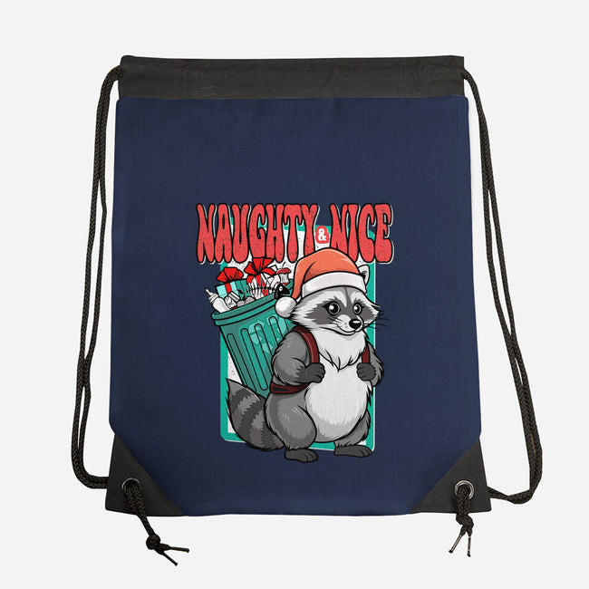 Naughty And Nice Santa-None-Drawstring-Bag-palmstreet