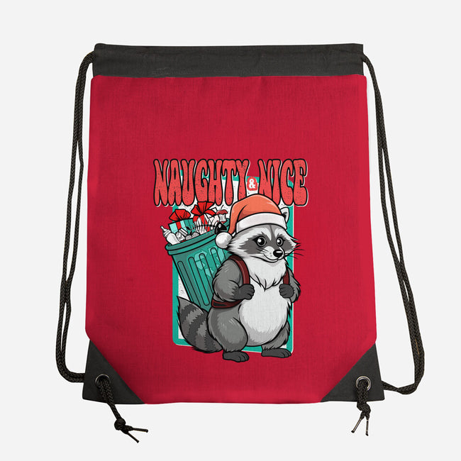 Naughty And Nice Santa-None-Drawstring-Bag-palmstreet