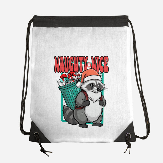 Naughty And Nice Santa-None-Drawstring-Bag-palmstreet