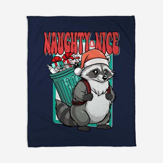 Naughty And Nice Santa-None-Fleece-Blanket-palmstreet