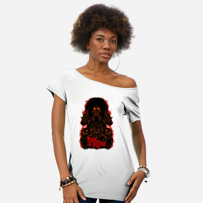 Granny X Alien-Womens-Off Shoulder-Tee-spoilerinc