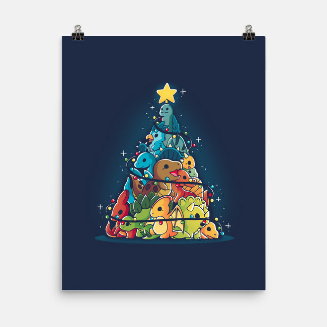 Christmas Tree Dinosaurs-None-Matte-Poster-Vallina84