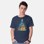 Christmas Tree Dinosaurs-Mens-Basic-Tee-Vallina84