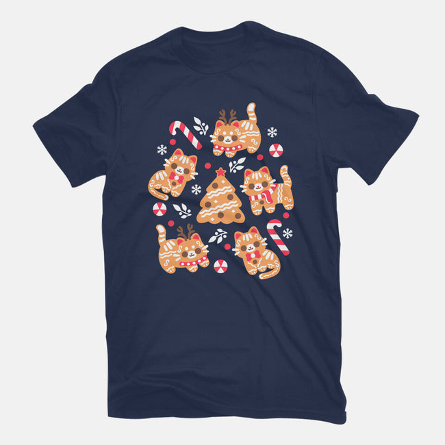 Gingerbread Cats-Womens-Fitted-Tee-NemiMakeit