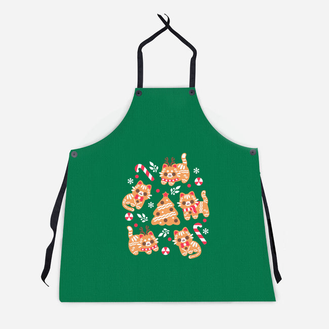 Gingerbread Cats-Unisex-Kitchen-Apron-NemiMakeit