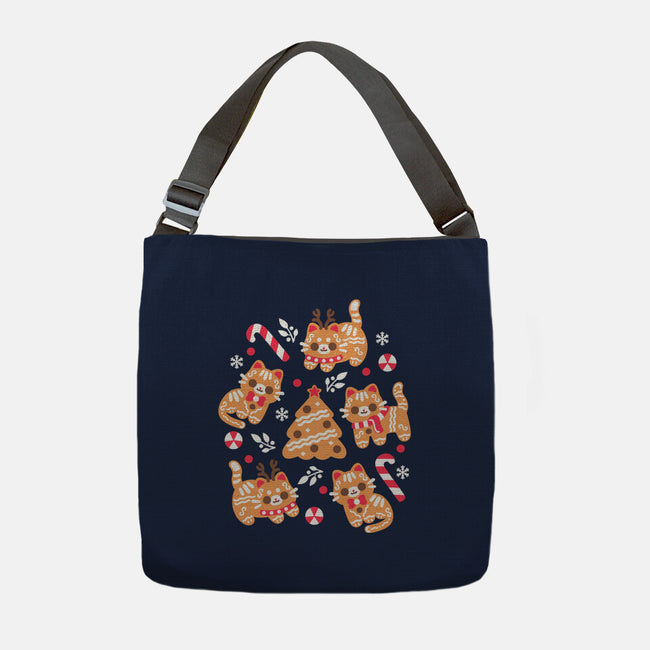 Gingerbread Cats-None-Adjustable Tote-Bag-NemiMakeit