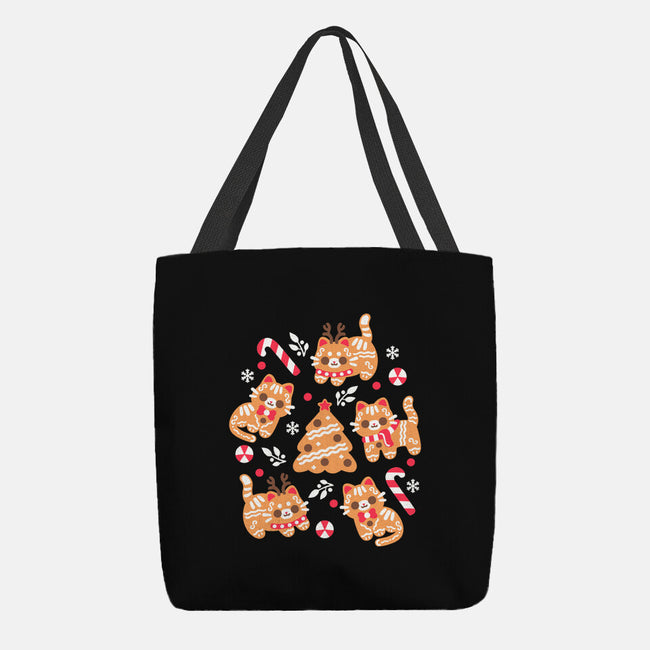 Gingerbread Cats-None-Basic Tote-Bag-NemiMakeit