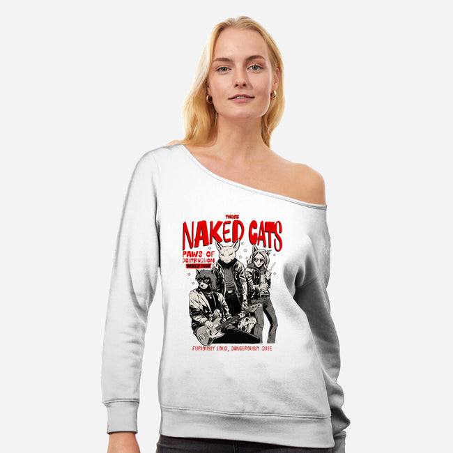 Those Naked Cats-Womens-Off Shoulder-Sweatshirt-Hafaell