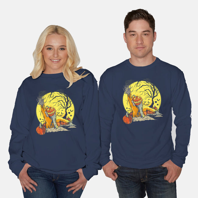 Halloween Rise-Unisex-Crew Neck-Sweatshirt-Green Devil