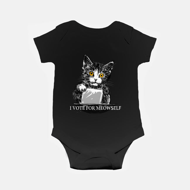 I Vote For Meowself-Baby-Basic-Onesie-kharmazero