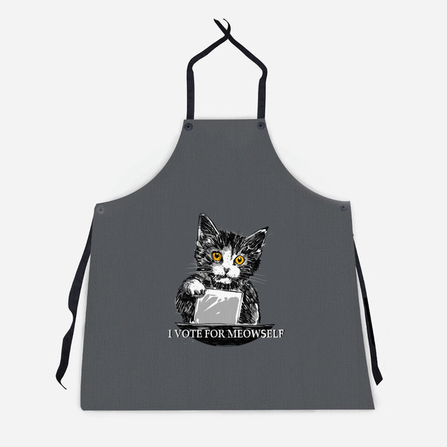 I Vote For Meowself-Unisex-Kitchen-Apron-kharmazero