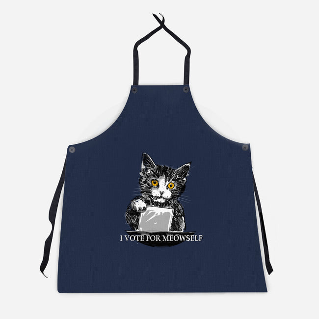 I Vote For Meowself-Unisex-Kitchen-Apron-kharmazero