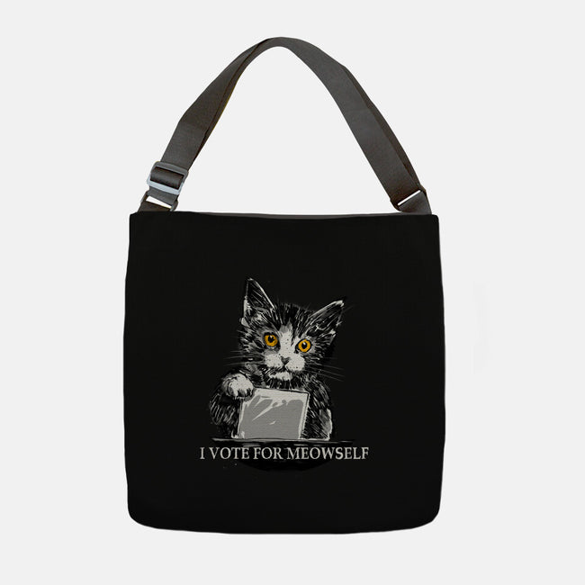 I Vote For Meowself-None-Adjustable Tote-Bag-kharmazero