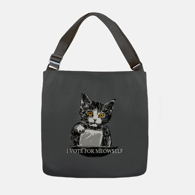 I Vote For Meowself-None-Adjustable Tote-Bag-kharmazero