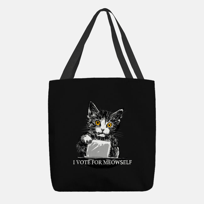 I Vote For Meowself-None-Basic Tote-Bag-kharmazero