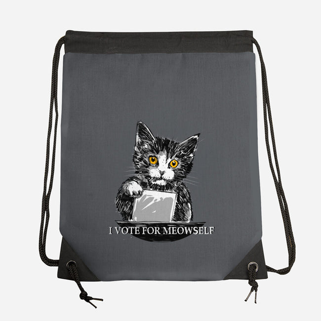 I Vote For Meowself-None-Drawstring-Bag-kharmazero