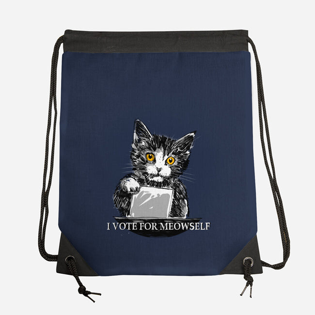 I Vote For Meowself-None-Drawstring-Bag-kharmazero