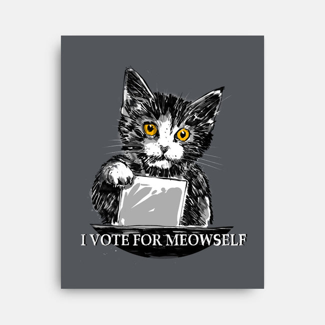 I Vote For Meowself-None-Stretched-Canvas-kharmazero